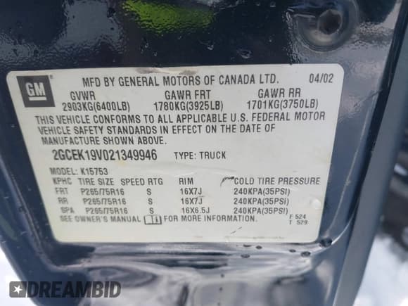 ✅ 2002 Chevrolet Silverado 1500 LS • VIN: 2GCEK19V021349946 • Лот: 43814872. Опубликован ранее на IAAI с пробегом 110 002 миль. Бесплатный доступ к архиву аукционных продаж из США и подробный отчёт об истории автомобиля на DreamBid. Изображение 9.