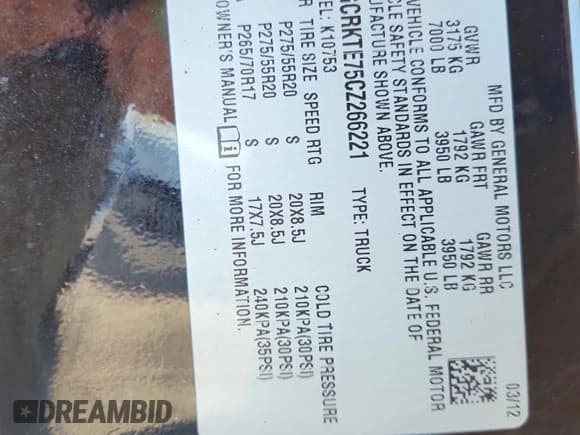 ✅ 2012 Chevrolet Silverado 1500 LTZ • VIN: 1GCRKTE75CZ266221 • Lot: 87268135. Wystawiony na Copart z przebiegiem 251 703 mil. Bezpłatny archiwum sprzedaży aukcyjnych z USA i szczegółowy raport historii pojazdu na DreamBid. Zdjęcie 12.