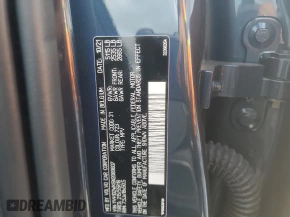 ✅ 2022 Volvo V60 • VIN: YV4102WK6N2089607 • Lot: 73766844. Listed on Copart with 25,046 mi. Free auction sales archive from the USA and detailed vehicle history report at DreamBid. Image 14.