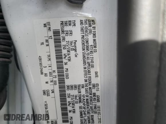 ✅ 2015 Ford Focus SE • VIN: 1FADP3F24FL262723 • Lot: 93241895. Listed on Copart with 207,682 mi. Free auction sales archive from the USA and detailed vehicle history report at DreamBid. Image 13.