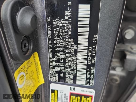 ✅ 2012 Toyota Venza LE • VIN: 4T3ZA3BB9CU060217 • Lot: 85012135. Wystawiony na Copart z przebiegiem 185 227 mil. Bezpłatny archiwum sprzedaży aukcyjnych z USA i szczegółowy raport historii pojazdu na DreamBid. Zdjęcie 12.