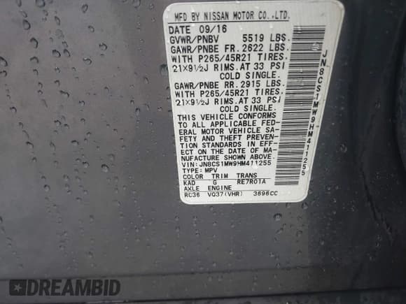 ✅ 2017 Infiniti QX70 • VIN: JN8CS1MW9HM411255 • Lot: 42883832. Wystawiony na IAAI z przebiegiem 91 634 mil. Bezpłatny archiwum sprzedaży aukcyjnych z USA i szczegółowy raport historii pojazdu na DreamBid. Zdjęcie 9.