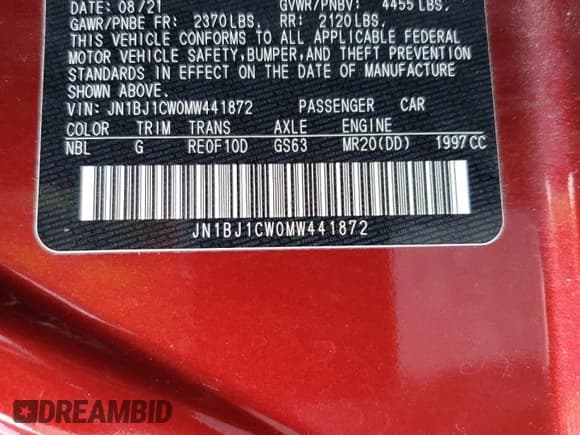 ✅ 2021 Nissan Rogue SL • VIN: JN1BJ1CW0MW441872 • Lot: 70196095. Wystawiony na Copart z przebiegiem 11 893 mil. Bezpłatny archiwum sprzedaży aukcyjnych z USA i szczegółowy raport historii pojazdu na DreamBid. Zdjęcie 13.