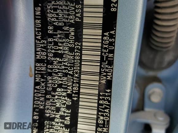 2013 Toyota Camry XLE с VIN 4T1BD1FK3DU089732, выставлен на аукционе Copart как лот 82179535 с пробегом 96 905 миль миль и Списание • Salvage title. История ставок и продаж доступна на DreamBid. Изображение 12.