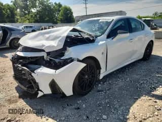 2023 Lexus IS 350 F Sport with VIN JTHGZ1E21P5028051, listed as a Copart auction lot 62094905 with 25,795 mi miles and Salvage title. Bid and sale history available at DreamBid. Image 1.