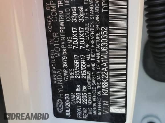 2021 Hyundai Kona SEL z VIN KM8K22AA1MU630352, wystawiony jako Copart lot #63187892 z przebiegiem Nie podano mil oraz . Historia ofert i sprzedaży dostępna na DreamBid. Obrazek 10.