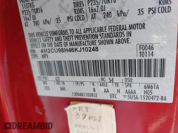 ✅ 2006 Mercury Mariner Hybrid • VIN: 4M2CU98H46KJ10248 • Lot: 41423239. Wystawiony na IAAI z przebiegiem Nie podano. Bezpłatny archiwum sprzedaży aukcyjnych z USA i szczegółowy raport historii pojazdu na DreamBid. Zdjęcie 9.