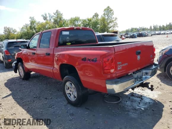 2005 Dodge Dakota SLT with VIN 1D7HW48N75S260969, listed as a Copart auction lot 71647404 with 193,924 mi miles and Salvage title. Bid and sale history available at DreamBid. Image 2.