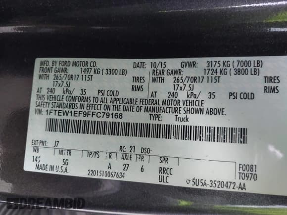 ✅ 2015 Ford F-150 XLT • VIN: 1FTEW1EF9FFC79168 • Lot: 41421604. Wystawiony na IAAI z przebiegiem 117 144 mil. Bezpłatny archiwum sprzedaży aukcyjnych z USA i szczegółowy raport historii pojazdu na DreamBid. Zdjęcie 9.