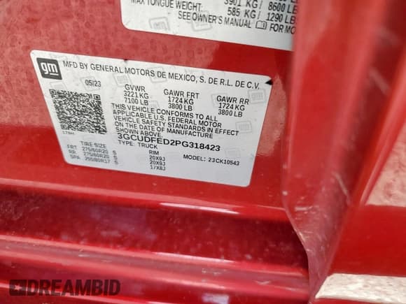 ✅ 2023 Chevrolet Silverado 1500 LT Trail Boss • VIN: 3GCUDFED2PG318423 • Lot: 81239875. Listed on Copart with 43,362 mi. Free auction sales archive from the USA and detailed vehicle history report at DreamBid. Image 12.