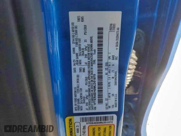 ✅ 2021 Ford Ranger XL • VIN: 1FTER4EH0MLD51870 • Lot: 94686855. Listed on Copart with 47,586 mi. Free auction sales archive from the USA and detailed vehicle history report at DreamBid. Image 13.