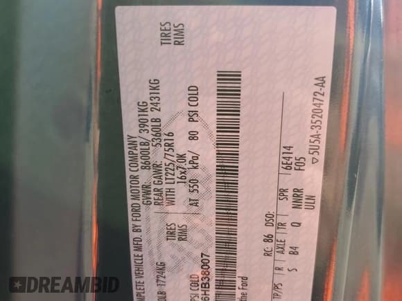 ✅ 2006 Ford Econoline Cargo • VIN: 1FDNE24L46HB38007 • Lot: 84281465. Listed on Copart with 107,139 mi. Free auction sales archive from the USA and detailed vehicle history report at DreamBid. Image 13.