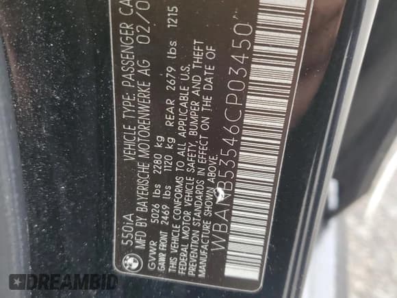 ✅ 2006 BMW 5 Series 550i • VIN: WBANB53546CP03450 • Lot: 64809885. Wystawiony na Copart z przebiegiem 163 984 mil. Bezpłatny archiwum sprzedaży aukcyjnych z USA i szczegółowy raport historii pojazdu na DreamBid. Zdjęcie 12.