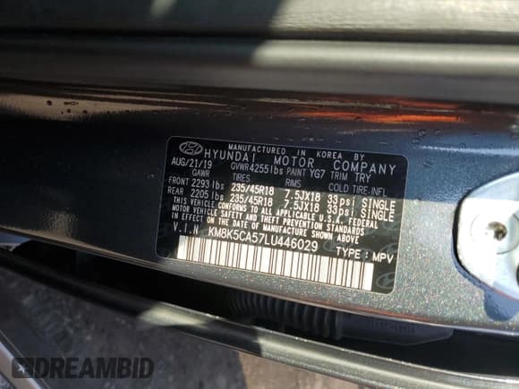 ✅ 2020 Hyundai Kona Ultimate • VIN: KM8K5CA57LU446029 • Лот: 64626253. Опубликован ранее на Copart с пробегом Не указан. Бесплатный доступ к архиву аукционных продаж из США и подробный отчёт об истории автомобиля на DreamBid. Изображение 14.