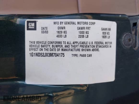 2003 Chevrolet Malibu с VIN 1G1ND52JX3M704175, выставлен на аукционе IAAI как лот 43426042 с пробегом 116 940 миль миль и . История ставок и продаж доступна на DreamBid. Изображение 9.