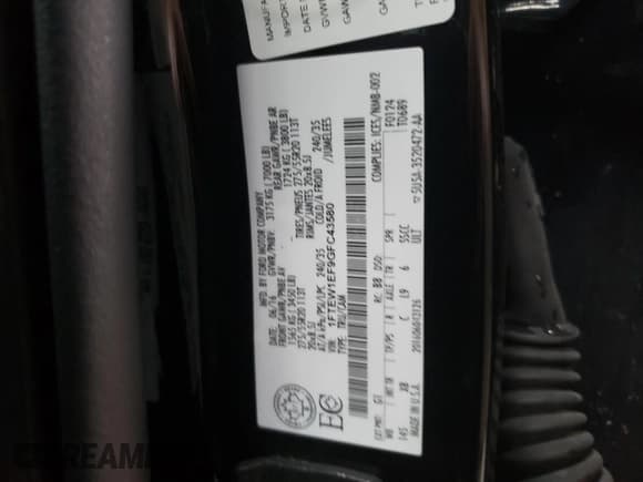 ✅ 2016 Ford F-150 Lariat • VIN: 1FTEW1EF9GFC43580 • Lot: 67472325. Listed on Copart with 181,822 mi. Free auction sales archive from the USA and detailed vehicle history report at DreamBid. Image 12.