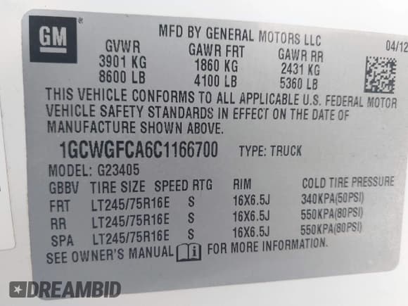 ✅ 2012 Chevrolet Express Cargo • VIN: 1GCWGFCA6C1166700 • Lot: 42747855. Wystawiony na IAAI z przebiegiem Nie podano. Bezpłatny archiwum sprzedaży aukcyjnych z USA i szczegółowy raport historii pojazdu na DreamBid. Zdjęcie 9.