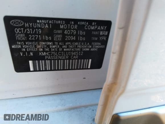 ✅ 2020 Hyundai Ioniq SE • VIN: KMHC75LC1LU194512 • Lot: 41011533. Wystawiony na IAAI z przebiegiem Nie podano. Bezpłatny archiwum sprzedaży aukcyjnych z USA i szczegółowy raport historii pojazdu na DreamBid. Zdjęcie 9.