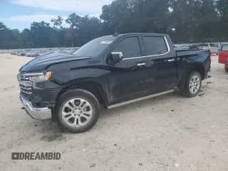 2023 Chevrolet Silverado 1500 LTZ with VIN 2GCUDGED8P1142122, listed as a Copart auction lot 71009995 with 59,869 mi miles and Salvage title. Bid and sale history available at DreamBid. Image 1.