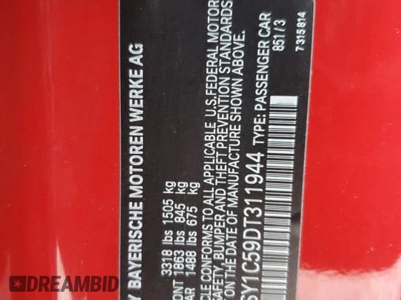 ✅ 2013 MINI Roadster • VIN: WMWSY1C59DT311944 • Lot: 62631545. Listed on Copart with 93,817 mi. Free auction sales archive from the USA and detailed vehicle history report at DreamBid. Image 12.