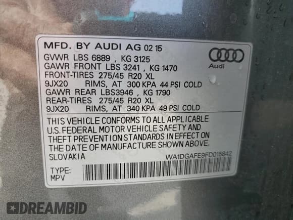 ✅ 2015 Audi Q7 S line Prestige • VIN: WA1DGAFE9FD015842 • Lot: 54346325. Wystawiony na Copart z przebiegiem 67 113 mil. Bezpłatny archiwum sprzedaży aukcyjnych z USA i szczegółowy raport historii pojazdu na DreamBid. Zdjęcie 13.