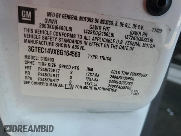 ✅ 2006 GMC Sierra 1500 Work Truck • VIN: 3GTEC14VX6G164563 • Лот: 64124535. Опубликован ранее на Copart с пробегом 135 214 миль. Бесплатный доступ к архиву аукционных продаж из США и подробный отчёт об истории автомобиля на DreamBid. Изображение 12.