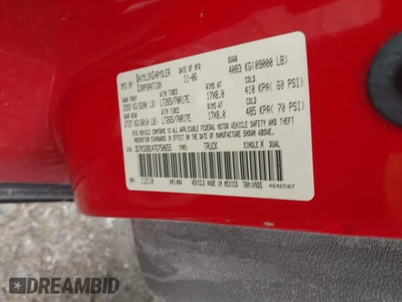 ✅ 2007 Dodge 2500 SLT • VIN: 3D7KS28C47G750655 • Lot: 42138124. Listed on IAAI with Not provided. Free auction sales archive from the USA and detailed vehicle history report at DreamBid. Image 9.