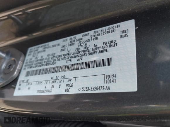 ✅ 2022 Ford Escape SE • VIN: 1FMCU9G66NUB20350 • Lot: 42156135. Listed on IAAI with 56,142 mi. Free auction sales archive from the USA and detailed vehicle history report at DreamBid. Image 9.