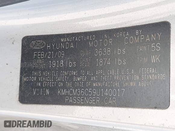 ✅ 2009 Hyundai Accent Auto GS • VIN: KMHCM36C59U140017 • Лот: 41984169. Опубликован ранее на IAAI с пробегом 211 190 миль. Бесплатный доступ к архиву аукционных продаж из США и подробный отчёт об истории автомобиля на DreamBid. Изображение 9.