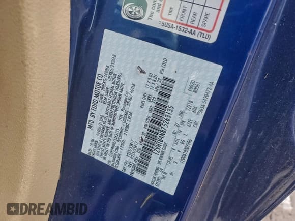 ✅ 2007 Ford Mustang Deluxe • VIN: 1ZVHT84N875263135 • Lot: 95681195. Listed on Copart with 187,525 mi. Free auction sales archive from the USA and detailed vehicle history report at DreamBid. Image 12.