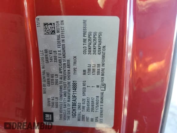 ✅ 2015 Chevrolet Colorado 4WD LT • VIN: 1GCHTBEA3F1148881 • Лот: 75666794. Опубликован ранее на Copart с пробегом 124 564 миль. Бесплатный доступ к архиву аукционных продаж из США и подробный отчёт об истории автомобиля на DreamBid. Изображение 12.