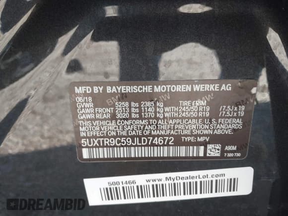 ✅ 2018 BMW X3 xDrive30i • VIN: 5UXTR9C59JLD74672 • Лот: 43399677. Опубликован ранее на IAAI с пробегом 58 007 миль. Бесплатный доступ к архиву аукционных продаж из США и подробный отчёт об истории автомобиля на DreamBid. Изображение 9.