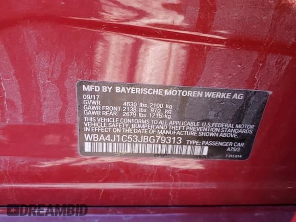 ✅ 2018 BMW 4 Series 430i • VIN: WBA4J1C53JBG79313 • Lot: 90123175. Listed on Copart with Not provided. Free auction sales archive from the USA and detailed vehicle history report at DreamBid. Image 13.