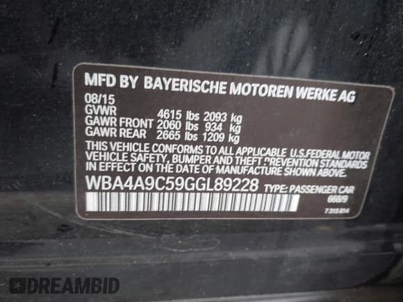 ✅ 2016 BMW 4 Series 428i • VIN: WBA4A9C59GGL89228 • Лот: 43387208. Опубликован ранее на IAAI с пробегом 104 910 миль. Бесплатный доступ к архиву аукционных продаж из США и подробный отчёт об истории автомобиля на DreamBid. Изображение 9.