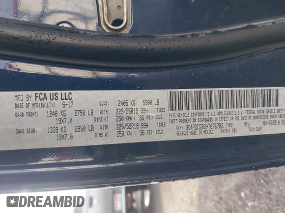 ✅ 2017 Dodge Journey Crossroad Plus • VIN: 3C4PDCGB2HT676783 • Lot: 43656468. Listed on IAAI with 138,552 mi. Free auction sales archive from the USA and detailed vehicle history report at DreamBid. Image 9.