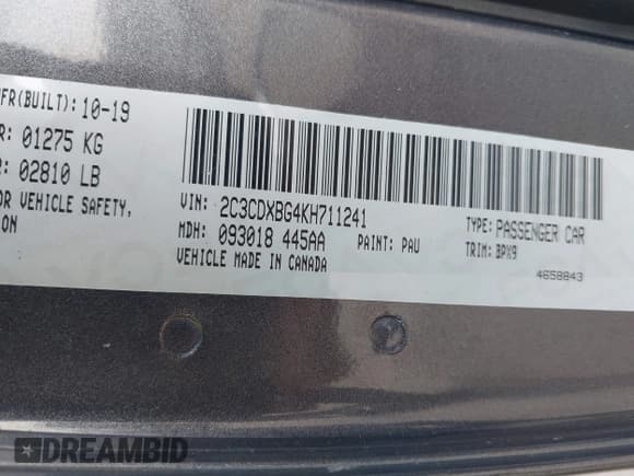 ✅ 2019 Dodge Charger SXT • VIN: 2C3CDXBG4KH711241 • Lot: 43505891. Listed on IAAI with 108,398 mi. Free auction sales archive from the USA and detailed vehicle history report at DreamBid. Image 9.