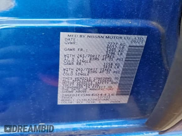 ✅ 2024 Nissan Frontier Pro-X • VIN: 1N6ED1EJ5RN604416 • Lot: 93759605. Listed on Copart with 25,086 mi. Free auction sales archive from the USA and detailed vehicle history report at DreamBid. Image 13.