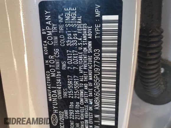 ✅ 2023 Hyundai Kona SEL • VIN: KM8K6CAB5PU977903 • Лот: 78051714. Опубликован ранее на Copart с пробегом 42 945 миль. Бесплатный доступ к архиву аукционных продаж из США и подробный отчёт об истории автомобиля на DreamBid. Изображение 13.