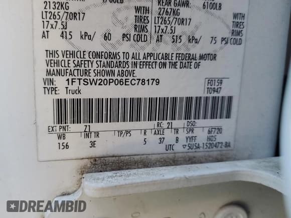 ✅ 2006 Ford F-250 XL • VIN: 1FTSW20P06EC78179 • Лот: 91204675. Опубликован ранее на Copart с пробегом 196 537 миль. Бесплатный доступ к архиву аукционных продаж из США и подробный отчёт об истории автомобиля на DreamBid. Изображение 12.