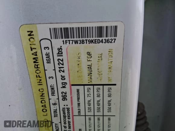 ✅ 2019 Ford F-350 Platinum • VIN: 1FT7W3BT9KED43627 • Lot: 43832539. Wystawiony na IAAI z przebiegiem Nie podano. Bezpłatny archiwum sprzedaży aukcyjnych z USA i szczegółowy raport historii pojazdu na DreamBid. Zdjęcie 5.