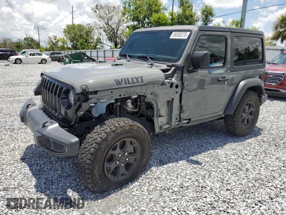 ✅ 2022 Jeep Wrangler Willys Sport • VIN: 1C4GJXANXNW210785 • Lot: 59355275. Listed on Copart with 25,887 mi. Free auction sales archive from the USA and detailed vehicle history report at DreamBid. Image 1.