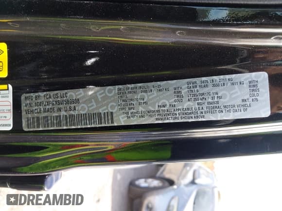 ✅ 2025 Jeep Wrangler Rubicon • VIN: 1C4PJXFGXSW589938 • Lot: 43611214. Listed on IAAI with 5,631 mi. Free auction sales archive from the USA and detailed vehicle history report at DreamBid. Image 9.