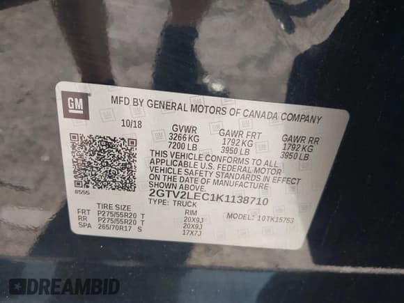 ✅ 2019 GMC Sierra 1500 • VIN: 2GTV2LEC1K1138710 • Лот: 42606700. Опубликован ранее на IAAI с пробегом 87 775 миль. Бесплатный доступ к архиву аукционных продаж из США и подробный отчёт об истории автомобиля на DreamBid. Изображение 9.