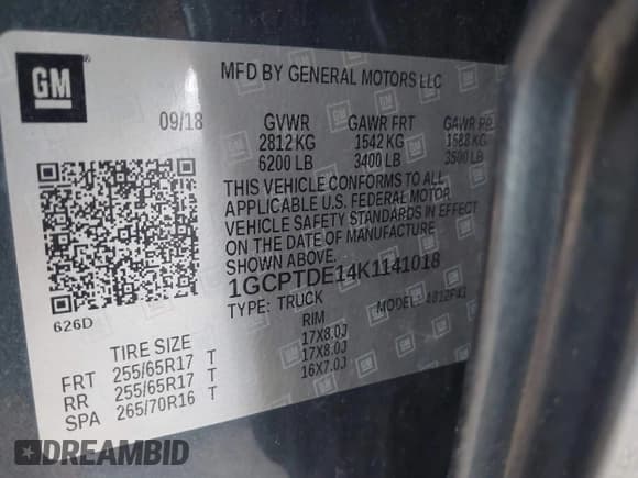 ✅ 2019 Chevrolet Colorado 4WD Z71 • VIN: 1GCPTDE14K1141018 • Лот: 43328790. Опубликован ранее на IAAI с пробегом 183 824 миль. Бесплатный доступ к архиву аукционных продаж из США и подробный отчёт об истории автомобиля на DreamBid. Изображение 9.