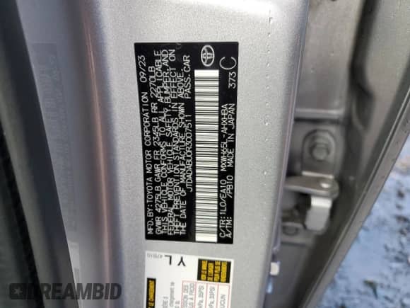 2024 Toyota Prius Limited с VIN JTDADABU0R3007511, выставлен на аукционе Copart как лот 84831855 с пробегом 37 084 миль миль и Списание • Salvage title. История ставок и продаж доступна на DreamBid. Изображение 12.
