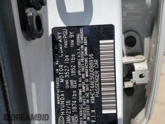 ✅ 2016 Hyundai Accent SE • VIN: KMHCT4AE5GU098916 • Лот: 56665334. Опубликован ранее на Copart с пробегом 87 947 миль. Бесплатный доступ к архиву аукционных продаж из США и подробный отчёт об истории автомобиля на DreamBid. Изображение 12.