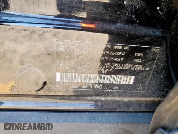 ✅ 2023 Toyota RAV4 LE • VIN: 2T3H1RFV1PC226210 • Lot: 69602755. Listed on Copart with 44,742 mi. Free auction sales archive from the USA and detailed vehicle history report at DreamBid. Image 13.