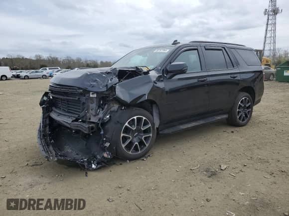 2022 Chevrolet Tahoe RST with VIN 1GNSKRKDXNR134502, listed as a Copart auction lot 50757764 with 25,434 mi miles and Salvage title. Bid and sale history available at DreamBid. Image 1.