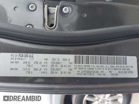 ✅ 2017 Dodge Journey SXT • VIN: 3C4PDDBG6HT591664 • Лот: 43400737. Опубликован ранее на IAAI с пробегом 105 258 миль. Бесплатный доступ к архиву аукционных продаж из США и подробный отчёт об истории автомобиля на DreamBid. Изображение 9.