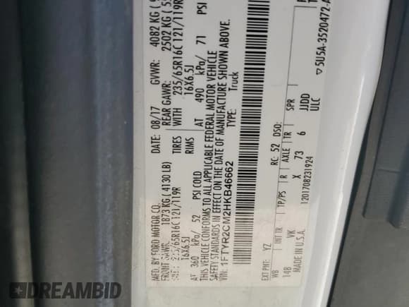 ✅ 2017 Ford Transit • VIN: 1FTYR2CM2HKB46662 • Лот: 43950015. Опубликован ранее на Copart с пробегом 243 928 миль. Бесплатный доступ к архиву аукционных продаж из США и подробный отчёт об истории автомобиля на DreamBid. Изображение 13.